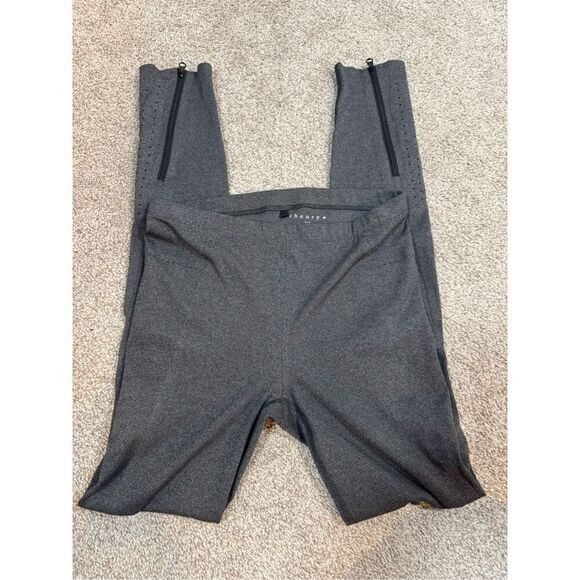 Theory Gray Leggings Size Small - Preowned, Ankle Zip, 30" Inseam - Picture 2 of 6
